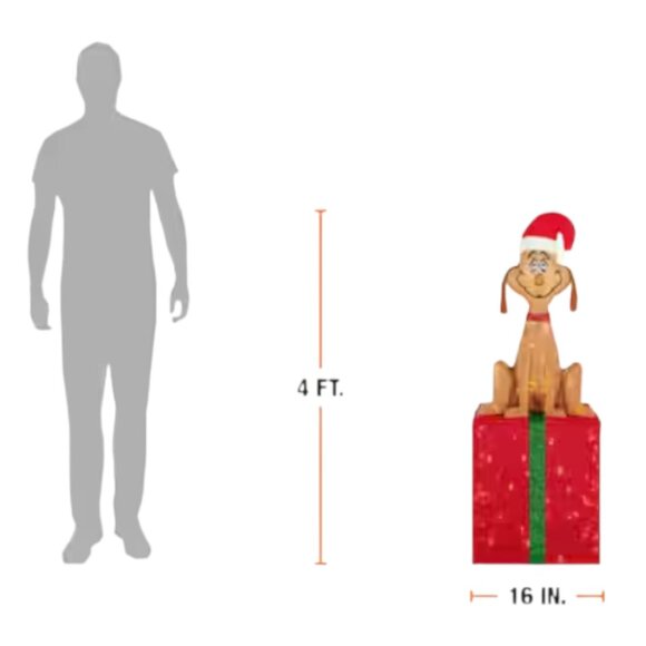 47 in 3D Holiday Lighted Tinsel Yard Prop How The Grinch Stole Christmas Decor - Picture 4 of 6